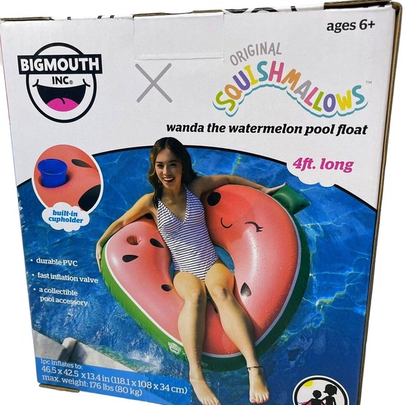 BigMouth Squishmallows Wanda the Watermelon & Tristan the Triceratops Pool Float - Picture 12 of 14